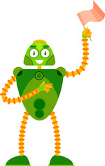 Poster - Robot future assistant helper isolated cyborg toy