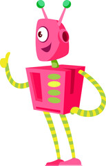 Leinwandbilder - Futuristic pink robot with flexible legs and arms