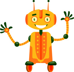 Poster - Robot toy on wheels, artificial intelligence droid