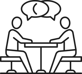 Aufkleber - People sitting at desk and talking, communication
