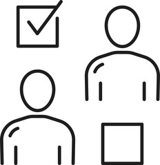 Aufkleber - Recruitment, hiring right employee, check mark
