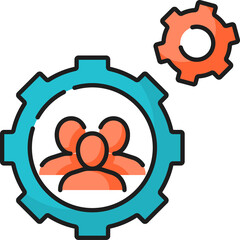 Aufkleber - Cooperation together people in cogwheel, coworkers