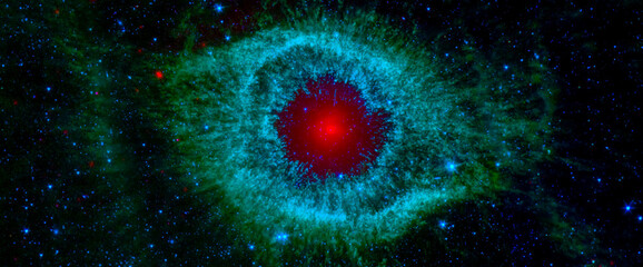 Wall Mural - a green nebula in space. high quality space background photo. elements of the image furnished by nas