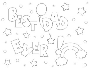 Wall Mural - wish a happy fathers day to the best dad ever with this cute coloring page that you can print on standard 8.5x11 inch paper