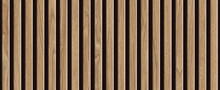Texture Of Wood Lath Wall Background. Seamless Pattern Of Modern Wall Paneling With Wooden Slats For Background