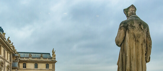 Wall Mural - Aerial louvre museum exterior view