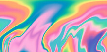 Abstract Holographic Background With Wavy Colorful Lines.