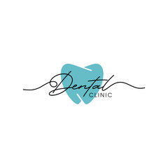 Wall Mural - dental logo design signature