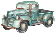Vintage Light Blue Pickup Truck