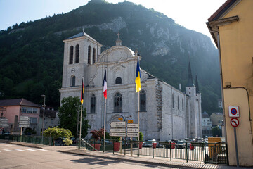 church of the town of Saint Claude in the Jura in France