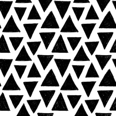 seamless pattern with charcoal triangles. hand drawn charcoal or chalk drawing with rough edges and 