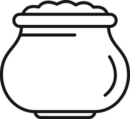 Canvas Print - Mash potato icon outline vector. Bowl spoon. Farm cooked