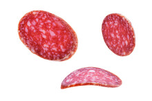 Salami Sausage On A White Isolated Background