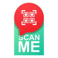Scan me, flat style icon. QR code scan illustration 