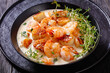 shrimps and scallops in spicy coconut cream sauce