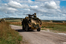 Army Recon Vehicle In Action On An Exercise