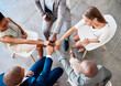 © Malik E/peopleimages.com - Corporate teamwork, company diversity and meeting success. Group collaboration, business employees and workplace motivation support. Staff equality, hands of professional people and office community