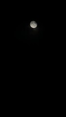 Wall Mural - Moon in a Dark Night Sky and Clouds Poetic Romantic Gothic Halloween Nocturnal Scene Vertical Video Real Time
