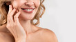 Anti-Age Treatments. Cropped Shot Of Smiling Middle Aged Woman With Beautiful Skin