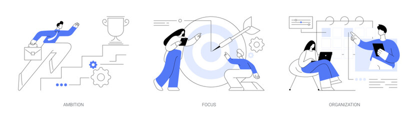 Setting big goal abstract concept vector illustrations.