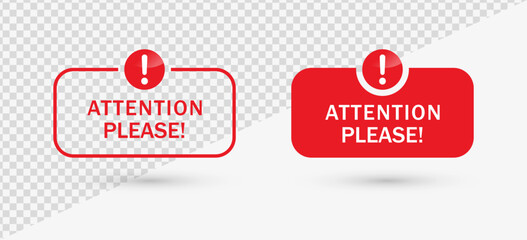 Poster - attention please frame label banner with exclamation mark icon, information icon. notification alert sign and faq sign, information, attention, alarm, icons, signs - warning important message icon