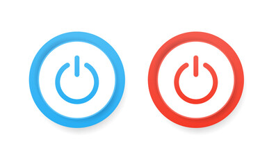 Poster - Power icon button On Off icons Buttons, Energy switch sign, Power Switch Icons, Start power button, turn on and turn off button, shutdown energy icon in round circle buttons