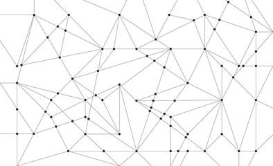 Leinwandbilder - Abstract polygon structure connect lines and dots background template. Network technology linked global system graphic vector.	