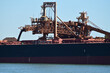 Loading Berthed Iron Ore Ship Port Hedland Western Australia
