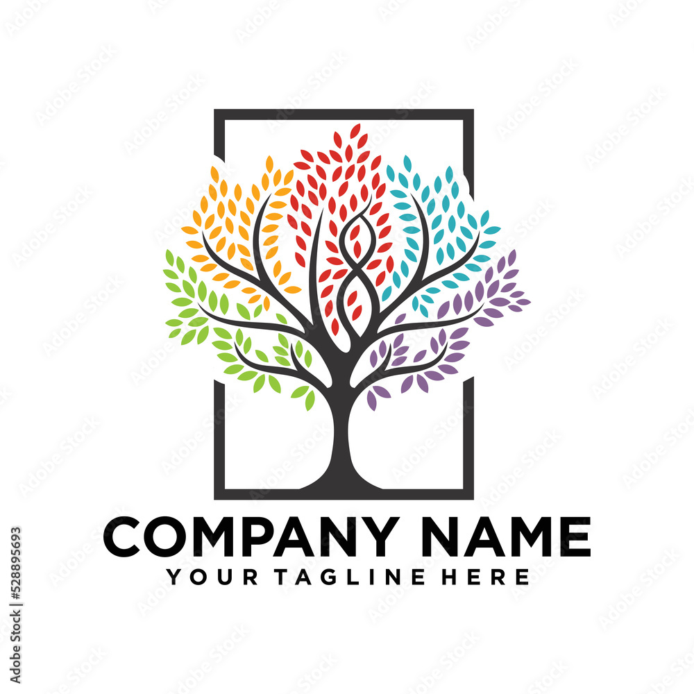 tree logo vector design template Stock Vector | Adobe Stock