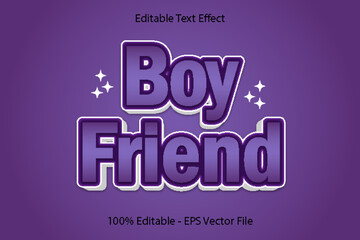 Wall Mural - Boy Friend 3D Emboss Cartoon Style design