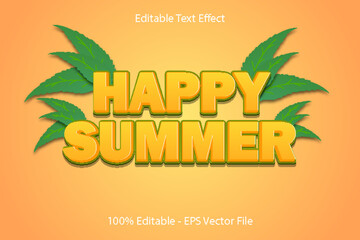 Wall Mural - HAPPY SUMMER 3D emboss cartoon Style design