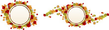 Autumn Offer Banner With Colorful Seasonal Fall Leaves For Shopping Discount Promotion. Vector Illustration.