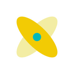 Wall Mural - science flat color ui icon. atomic structure. physics and chemistry courses for high school students