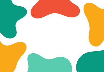Wall Mural - Colorful liquid stains creative flat design border background.
