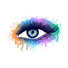 Sticker - Hand drawn female eye