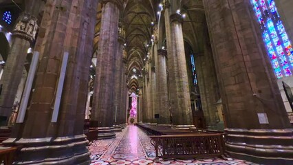 Sticker - The columns and vault of Milan Cathedral, Italy