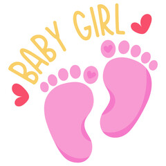 Canvas Print - Ready to use flat sticker of baby footprints 