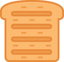 Wall Mural - Bread slice flat icon. Toast top view