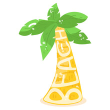 An Eye Catchy Flat Sticker Of Palm Tree 