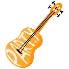 Poster - Modern flat sticker icon of guitar 