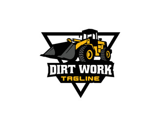 Loader logo vector for construction company. Heavy equipment template vector illustration for your brand.