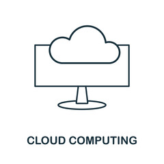 Wall Mural - cloud computing icon. simple element from technology collection. line cloud computing icon for templ
