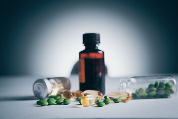 Wall Mural - medicinal capsules on the table