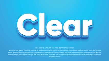 Clear 3d editable text effect
