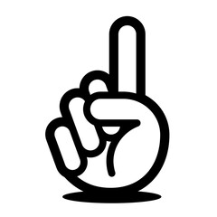 Sticker - Hand icon with index finger count one gesture