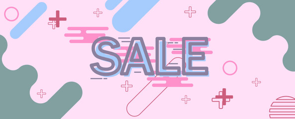 Sticker - Flat, minimalistic, modern and liquid sale banner advertisement