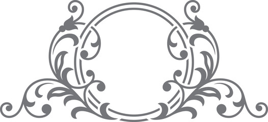 Wall Mural - luxury monogram template. flourish round decorative label