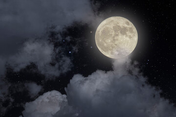Wall Mural - beautiful full moon night
