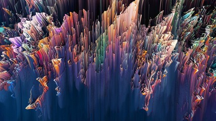 Canvas Print - Abstract colorful line background, 3D illustration