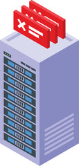 Wall Mural - Security server icon isometric vector. Data software. Cyber spam